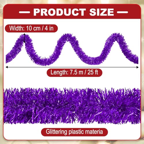 25 Feet Metallic Twist Tinsel Garland Wall Hanging Backdrop for Parade Floats (25 Foot)