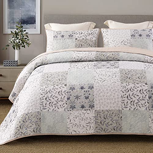 Reversible Boho Quilt King Size Gray