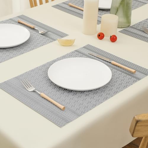 Lunar Grey Placemats Set of 8 (8 Count)