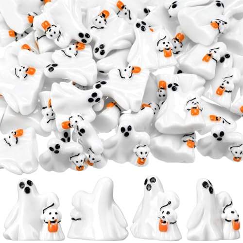 50 Pcs Halloween Mini Ghosts Figurines Resin Tiny Ghosts (50 Count)