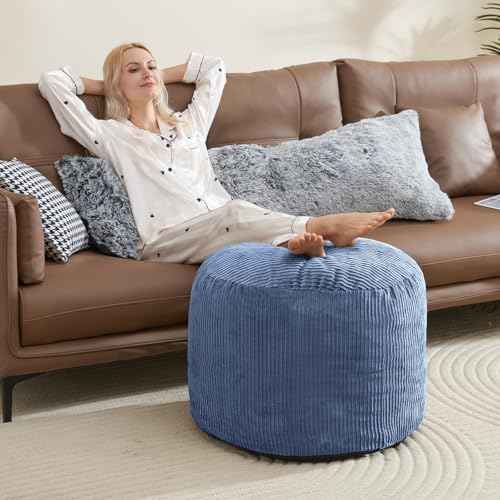 Light Blue Pouf Ottoman