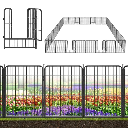 Decorative Black Metal Fencing Garden Fence with Gate