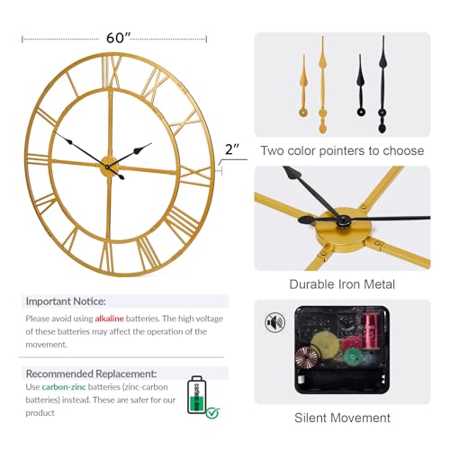 60 Inch Large Silent Wall Clock