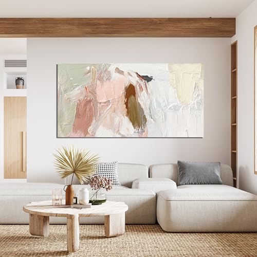Pink and White Wall Art Large Abstract Wall Art Prints For Bedroom 29"x58”