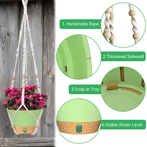 2 Pack 10 Inch Hanging Planters with Macrame Plant Hanger for Indoor and Outdoor Plants (72 Count)