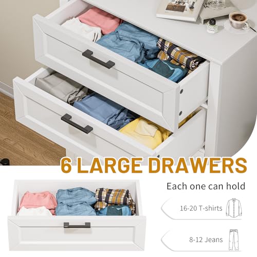 White 6 Drawer Dresser