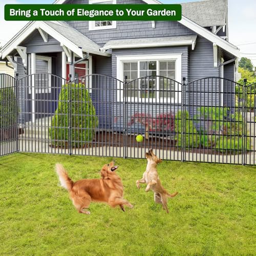 10 Panel No Dig Decorative Garden Fence 40" H x 23.6'L Outdoor Dog Barrier (95 Sq Ft)
