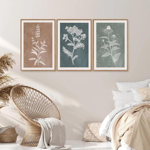 Neutral Botanical Framed Canvas Wall Art Set (3 Count)