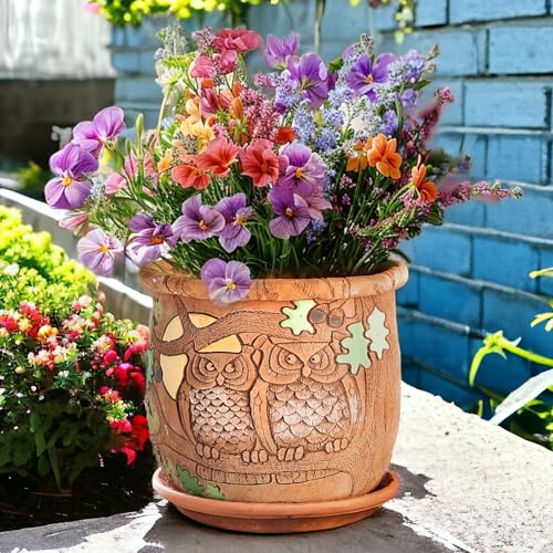 Ceramic Pot with Drainage Hole and Saucer