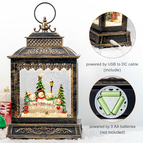 Christmas Snow Globes Lantern Christmas Snow Globe with Music Snowman Poetry