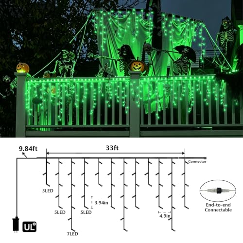 Green Halloween Lights (33 Foot)