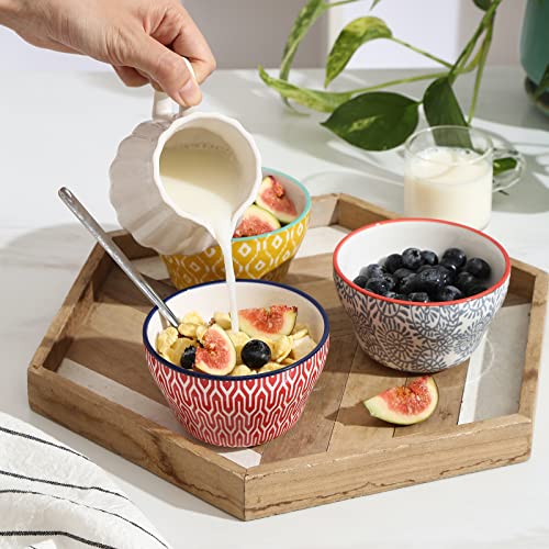 Ceramic 8oz Bouillon Cups 4 Inch Small Bowls (6 Count)