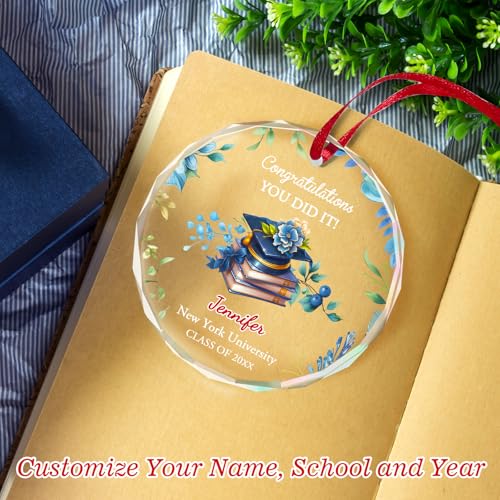 Personalized Graduate Glass Christmas Ornament
