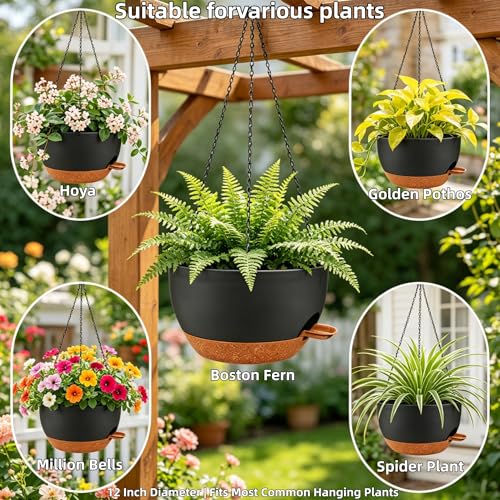 12" Self Watering Hanging Planters with Chains (2 Count)