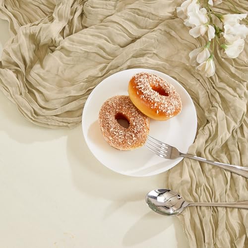 Beige Cheesecloth Table Runner 35×120 Inch Fall Boho Gauze Home Decor (4.8 Ounce)