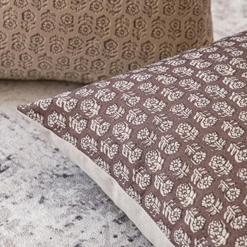Decorative Floral Print Throw Pillow Covers 24×24 Inch