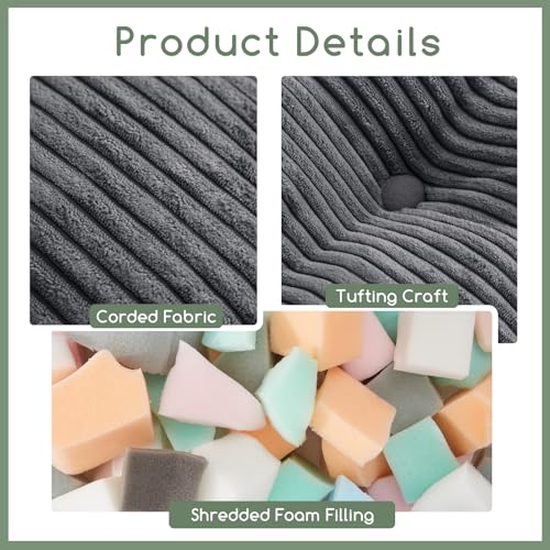 Square Stuffed Pouf Ottoman