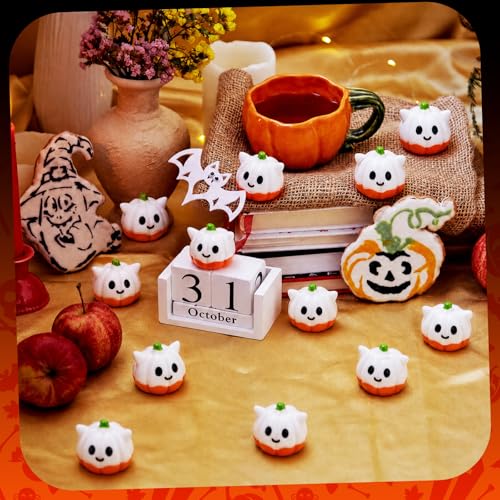 50 Pcs Halloween Mini Ghosts Figurines Resin Tiny Ghosts (50 Count)