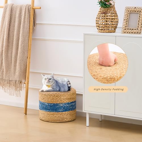 Handwoven Water Hyacinth Ottoman Pouf