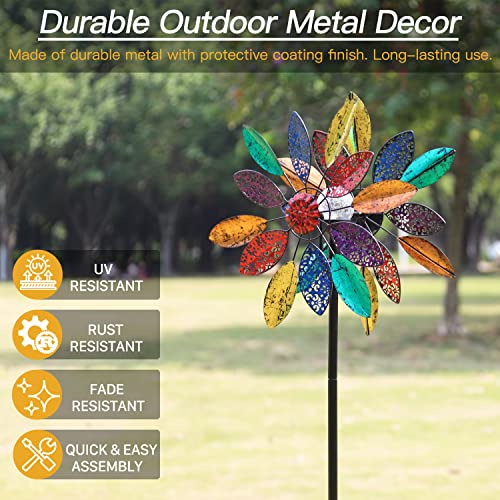 Solar Garden Wind Spinners with Light