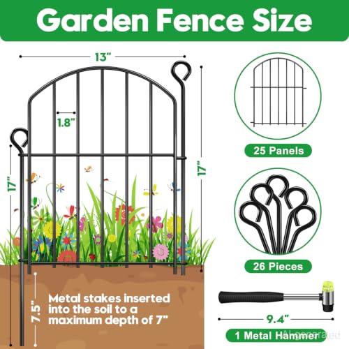 Decorative Garden Fence 17in (25 Foot)