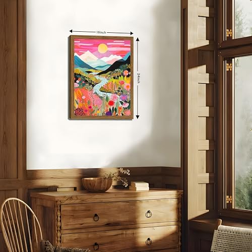 Boho Colorful Mountain Wall Art Set of 3 (3 Count)