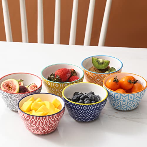 Ceramic 8oz Bouillon Cups 4 Inch Small Bowls (6 Count)