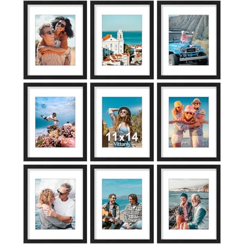 11x14 Picture Frames Set of 9 for Wall Mounting (9 Count)
