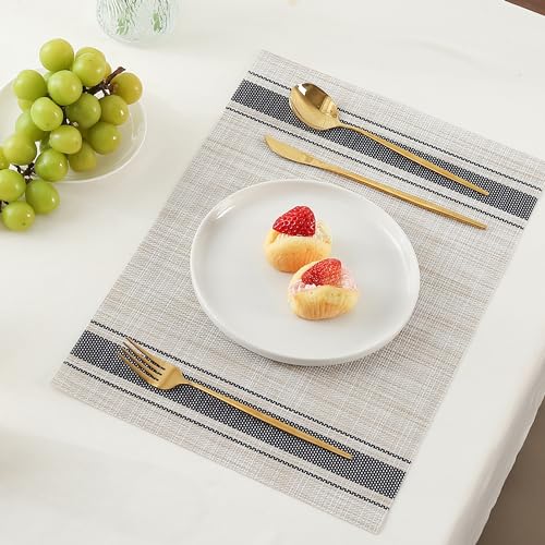Khaki Blue Placemats (12 Count)