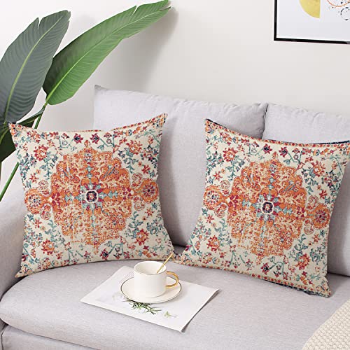 Outdoor Waterproof Pillow Covers 18X18 Inch Set of 2 (8 Count)