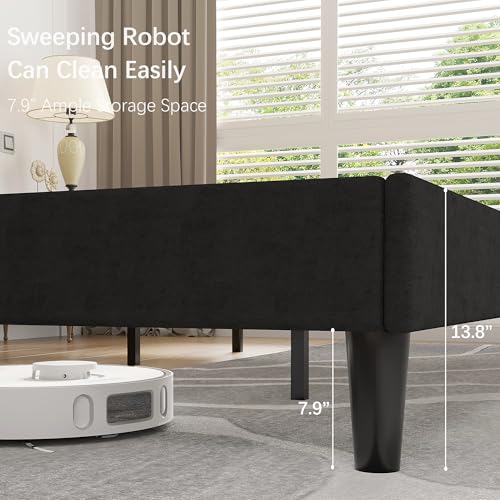 King Size Bed Frame with Upholstered Headboard