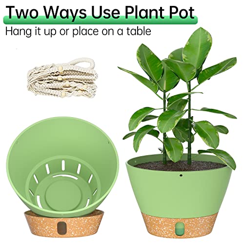 2 Pack 10 Inch Hanging Planters with Macrame Plant Hanger for Indoor and Outdoor Plants (72 Count)