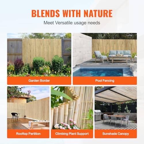 Natural Rolled Bamboo Fence (32 Sq Ft)