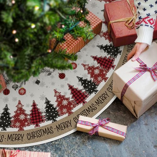 Ornaments Snowflake Merry Christmas Tree Skirt 36 Inch
