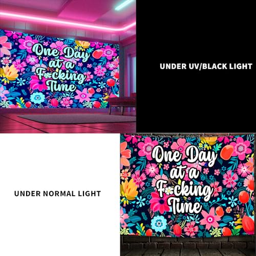 Blacklight Floral Quote Tapestry
