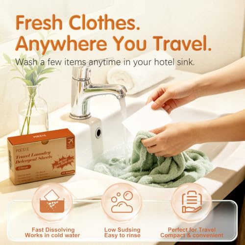 Citrus Travel Laundry Detergent Sheets 40 Sheet (40 Count)