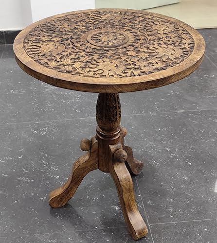 Lightnpro Lotus Circle Wooden Pedestal Pillar Table