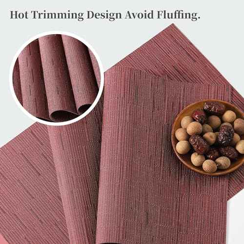 Burgundy Placemats Set of 6 (6 Count)