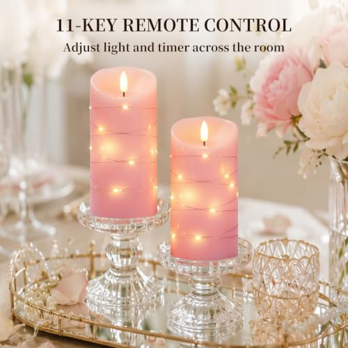 Flameless Candles with String Lights (2 Count)