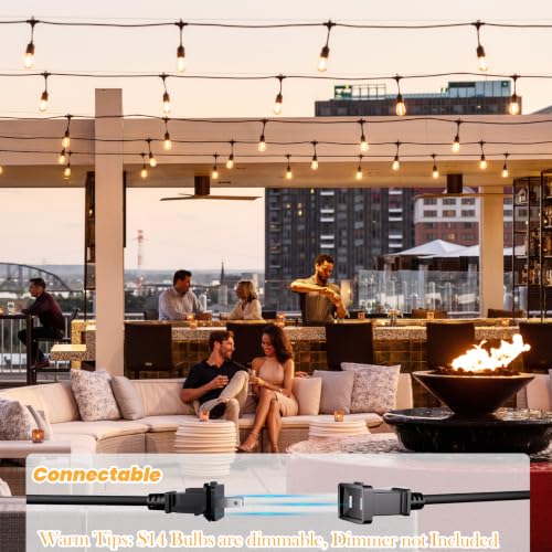 192 FT Outdoor String Lights 2W S14 LED Commercial Grade Waterproof (192 Foot)