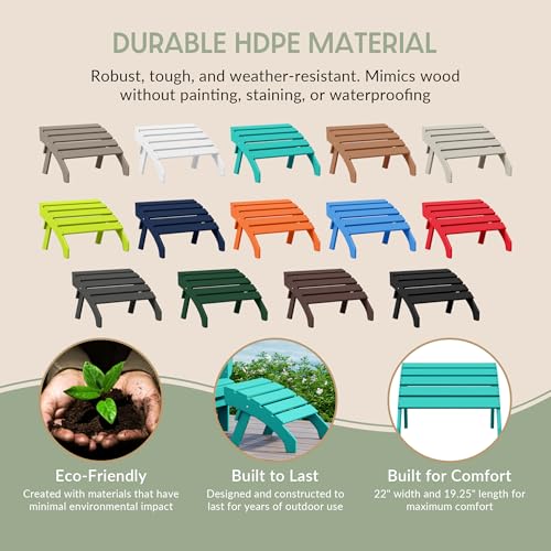 Dylan Outdoor Patio HDPE Adirondack Ottoman Footrest