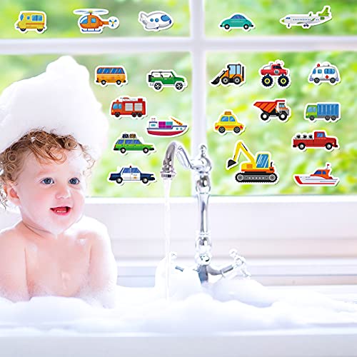40 PCS Transportion Thick Window Gel Clings for Kids Toddlers (40 Count)