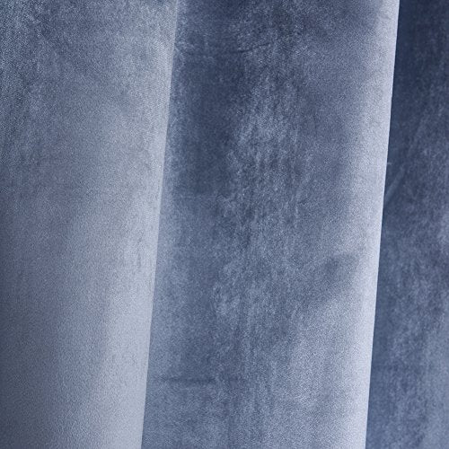 Super Soft Luxury Room Darkening Velvet Stone Blue
