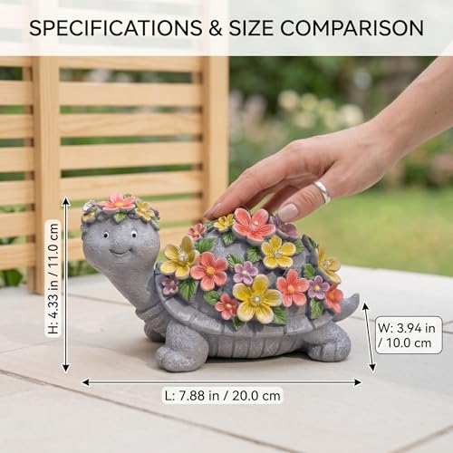 Solar Turtle Statue Garden Decor
