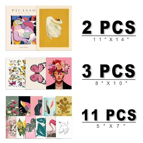 16 PCS Eclectic Wall Art Decor (16 Count)
