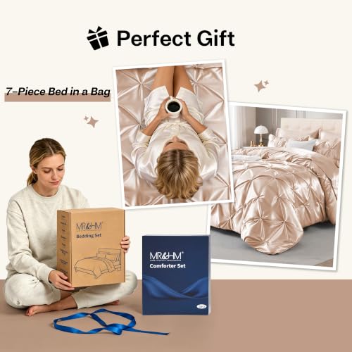 Satin King Size Comforter Set Champagne
