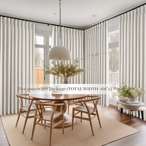 Curtains 60 Inch Length Extra Wide Pinch Pleated Black Out 96 Inch Long for Living Room