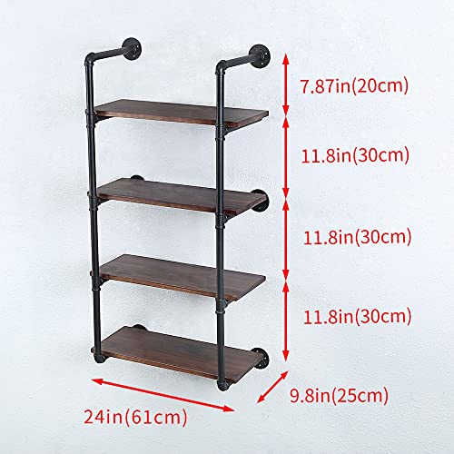 Industrial Pipe Shelves With Wood Planks