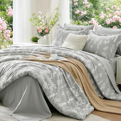 Silver Grey Bed in a Bag Queen 7 Pieces
