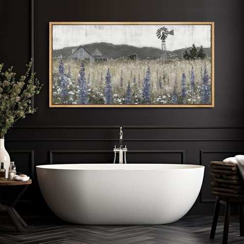 Extra Large Framed Canvas Print Wall Art Rustic Farmhouse Landscape Barn